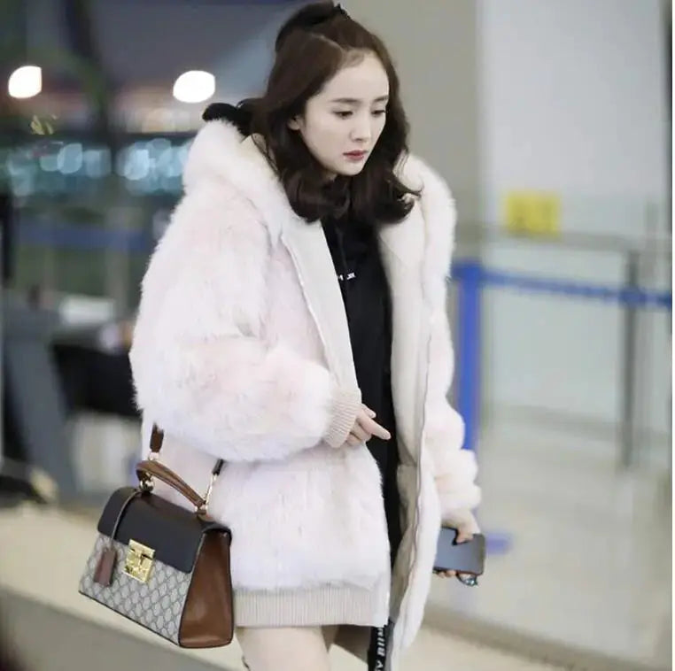 2018 Winter Matching Mother-Daughter Faux Fur Coats Opale - PROVYLO