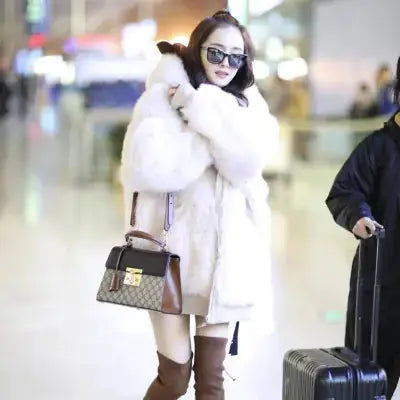 2018 Winter Matching Mother-Daughter Faux Fur Coats Opale - PROVYLO