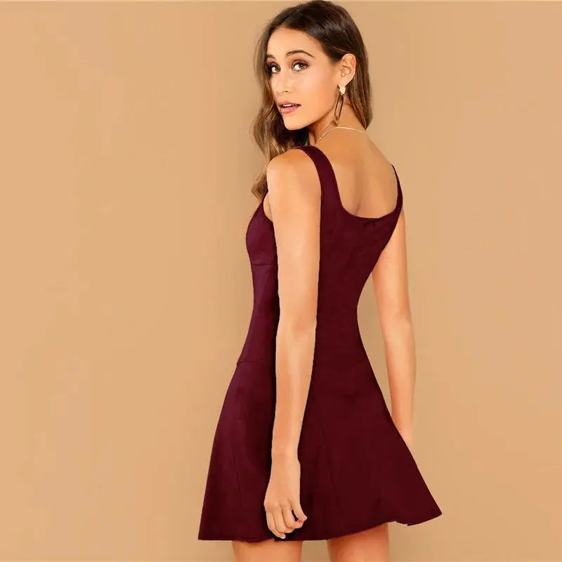 Short Sleeve Zipper Midi Dress - PROVYLO