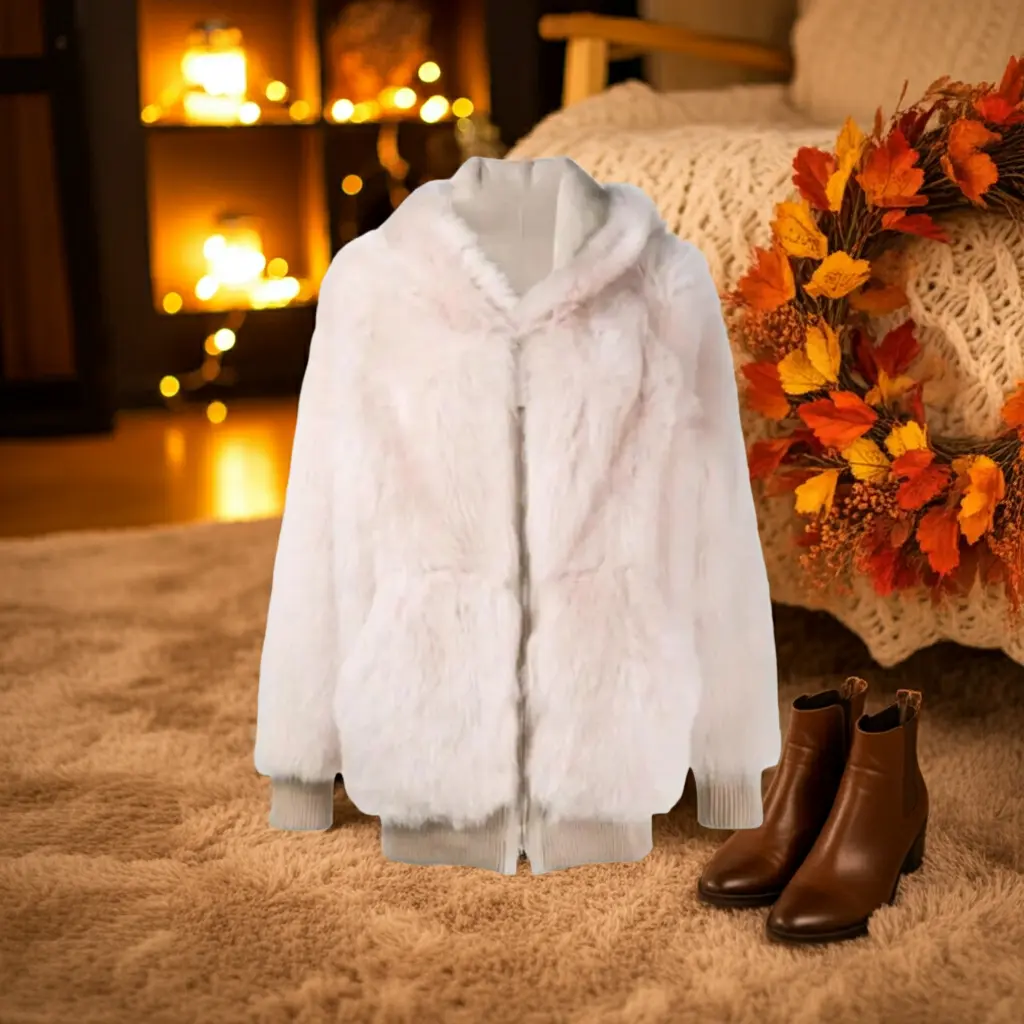 2018 Winter Matching Mother-Daughter Faux Fur Coats Opale PROVYLO